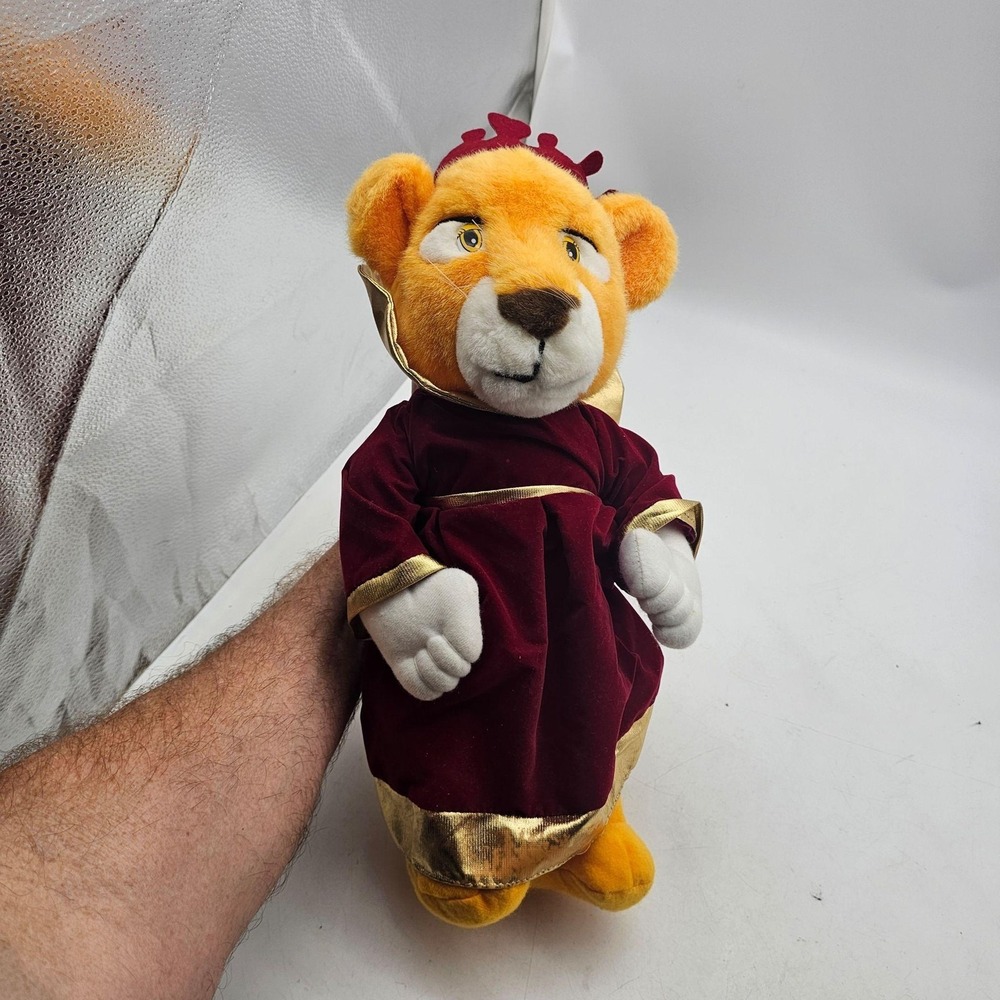 Vintage Liberty Toy Cat Plush Stuffed Animal Toy Medium Orange Red Robe Crown